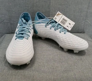 Adidas Predator Accuracy.3 FG White Blue Soccer Cleats FZ6281, Women's Size 8 - Picture 1 of 5