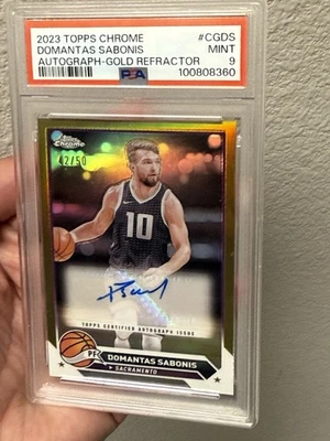2024 Topps Chrome - DOMANTAS SABONIS - Gold Refractor Autograph # /50 - PSA 9 - Image 1 of 4