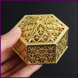 1 Stück Retro Schmuck Geschenkbox Vintage Schmuck Organizer Kunststoff Hohl Goldfolie - Bild 1 von 13