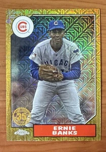 Paquete 2022 Topps Serie 2 1987 Cromo Plata Mojo Oro Ernie Banks #T87C2-15 Salón de la fama - Imagen 1 de 2