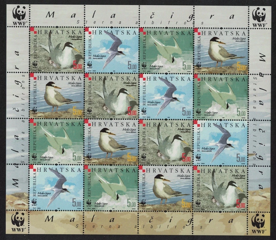 Croatia Birds WWF Pequeño charrán Hoja de 4 juegos 2006 MNH SG#854-857 Foto 1 de 1