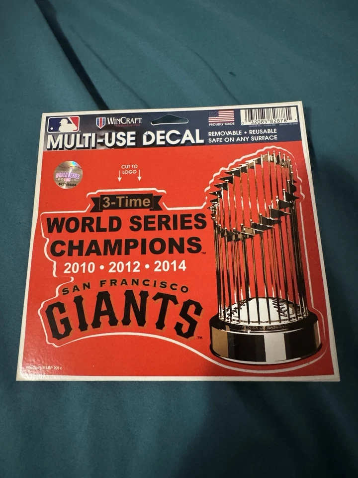 San Francisco Giants 3X World Series Champions 5x6 Multi Use Decal MLBWINCRAFT - Image 1 of 1