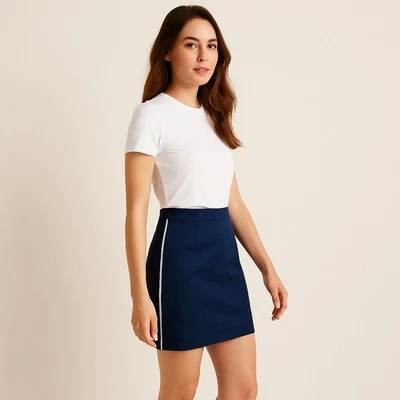 Minifalda Ralph Lauren para mujer 8 azul marino blanco tubo elástico informal preppy Foto 1 de 4