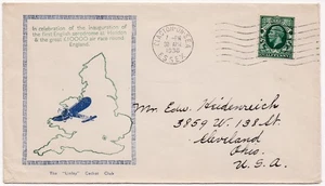 GB 1936 KGV 1/2d on Hendon Aerodrome Linley Cachet Club Cover - Picture 1 of 1
