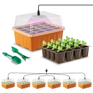 Seed Starter Tray with LED Light, 6 Pack 72 Cells Plant Grow Kit with Adjusta... - Picture 1 of 8