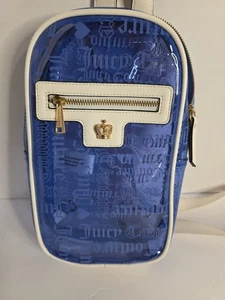 Juicy Couture Heart Dazzling Blue/White Beachin' Sling Bag - Picture 1 of 6