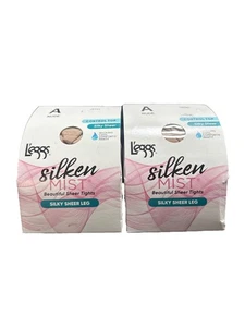 Leggs Silken Mist Silky Sheer Leg Control Top Cool Pantyhose Size A Nude 10 Pack - Picture 1 of 5