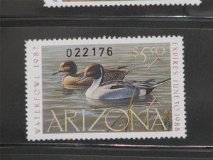 Estampilla de pato del estado de Arizona 1987, montada sin montar o nunca montada - Imagen 1 de 1
