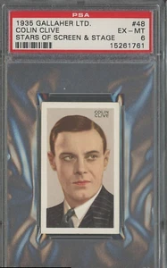 1935 Gallaher Ltd. Stars Of Screen & Stage #48 Colin Clive PSA 6 EX-MT & bonus - Picture 1 of 2