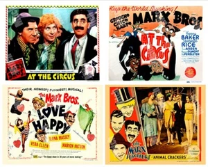 MARX BROTHERS GROUCHO HARPO CHICO - ALL 4 - FOUR 11 X 14 LOBBY CARDS - ALL 4 - Picture 1 of 1