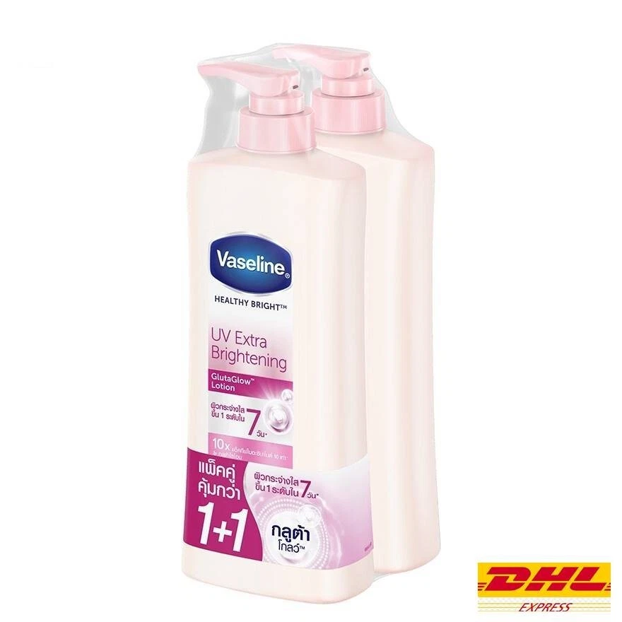 Vaseline Healthy Bright UV Extra Brightening Lotion GlutaGlow Lotion 370 ml x 2
