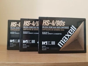 3 Piece Maxell HS-4/90s DAT DDS-1 Data Cartridges 2GB Nominal Storage New Sealed - Afbeelding 1 van 2
