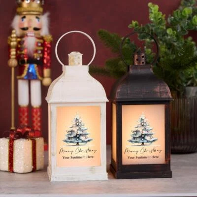 Personalised Christmas Light-Up Lantern Gift With Tree - Image 1 of 3