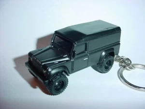 HOT 3D BLACK LAND ROVER DEFENDER 110 HARD TOP CUSTOM KEYCHAIN key keyring 1/64 - Picture 1 of 2