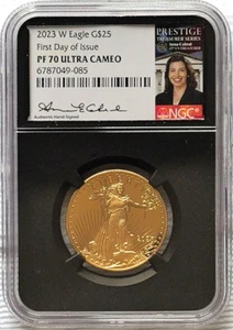 2023 W PROOF GOLD EAGLE $25 NGC PF70 ANNA CABRAL SIGNED *POP 70*! - Picture 1 of 6