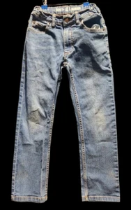 Route 66 Boys Size 8 Blue Denim Jeans Relaxed Fit Adjustable Waist - Picture 1 of 3