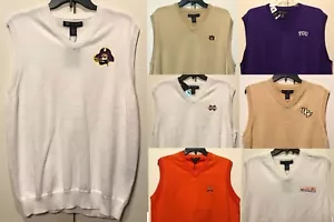 Neu NCAA Herren V-Ausschnitt Golf ärmellos Winter Pullover Weste gesticktes Logo Auswahl 1 - Bild 1 von 16