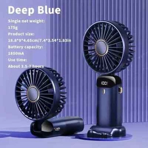 Mini Hand-held Fan Portable Folding Desk Fan Cooler Cooling USB Rechargeable Fan - Picture 1 of 28