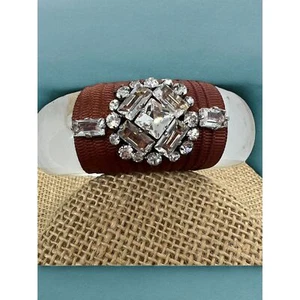 Rada Italy Anthropologie Amadea Bangle Bracelet Chunky Crystal Size 8 Funky NWOT - Picture 1 of 6