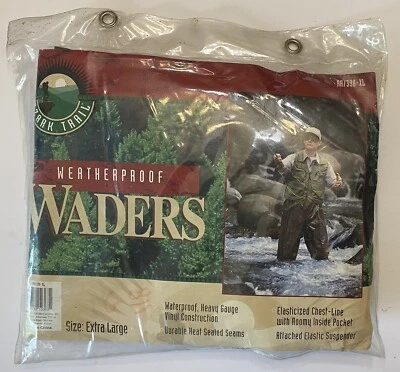 Ozark Trail Weatherproof Waders Mens Size XL Vinyl W/ Elastic Suspenders - NEW - Image 1 of 4