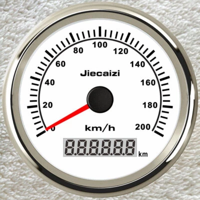 85mm 3-3/8" White GPS Speedometer 200KM/H for Car Marine Truck Motocycle Red LED - Image 1 of 4