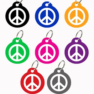 Pet Tags, Pet ID Tags, Dog Tags, Designers Bijoux (Peace) - Picture 1 of 3