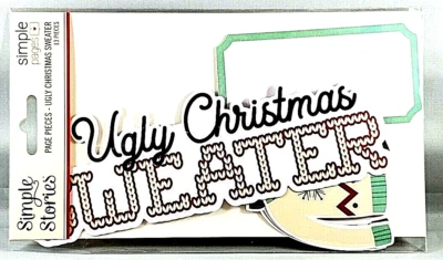 Suéter de Navidad Feo Piezas de Página Historias Simples Troquelados 13 Piezas Foto 1 de 2