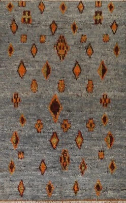 Diamond Design Moroccan Berber Area Rug 6'x10' Wool Hand-knotted Oriental Carpet - Image 1 of 4