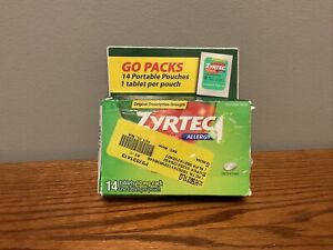 Zyrtec Allergy 24 Hour Relieft 14 Tablets 10 Mgs 08/2024 DAMAGED BOX