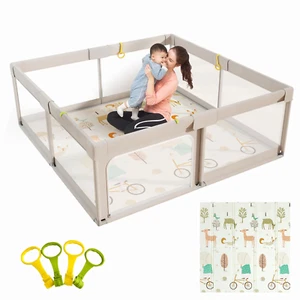 Mloong Baby Laufstall mit Matte, 59X59 cm extra großer Laufstall für Babys und zu - Bild 1 von 12