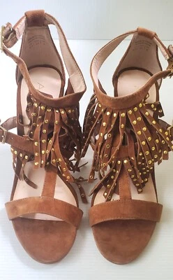 Nuevos Zapatos Aldo Para Mujer Talla 6.5 Tostado Gamuza Estilo Bomba Glelian-28 Borlas Foto 1 de 4