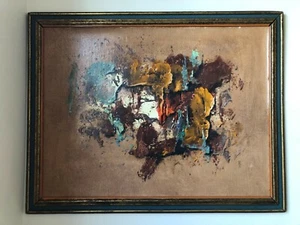 Ludek Pesek Original Art SPACE  VINTAGE Abstract Canvas Oil  National Geographic - Picture 1 of 11