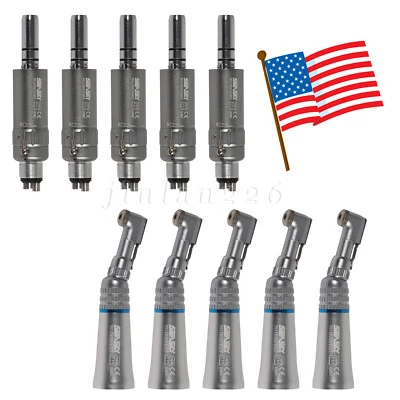 1-5 SEASKY Dental Slow Low Speed Handpiece Contra Angle / Air Motor 4Hole Attach