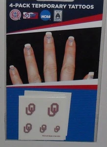NCAA OKLAHOMA SOONERS TEMPORARY FINGERNAIL TATTOOS 4 SHEETS FAST FREE SHIPPING - Imagen 1 de 1