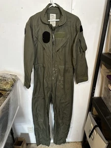 CWU-27/P Flight Suit Flyers Coveralls Size 40 R Sage Green 8415-01-043-8387 - Picture 1 of 14