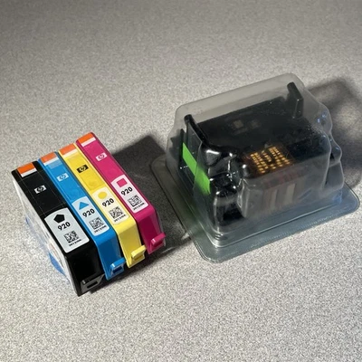 Cartuchos de tinta HP 920 4 HP cian magenta amarillo negro provienen de una impresora nueva Foto 1 de 4