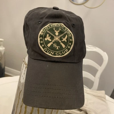 Southern Tide Gun Club Hat Cap 12 Gauge Metal Logo Adjustable Gray OSFM EUC - Image 1 of 4