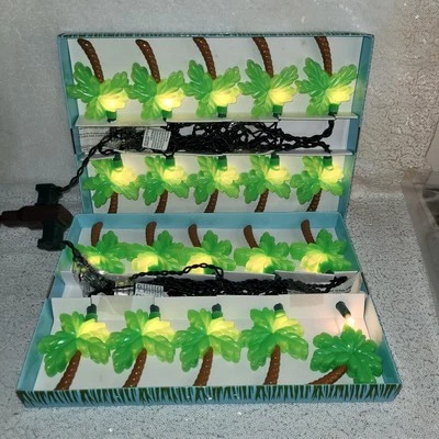 Set Of 2 Palm Tree Tropical Summer String Lights Indoor Outdoor Party Patio 11ft - Image 1 of 4