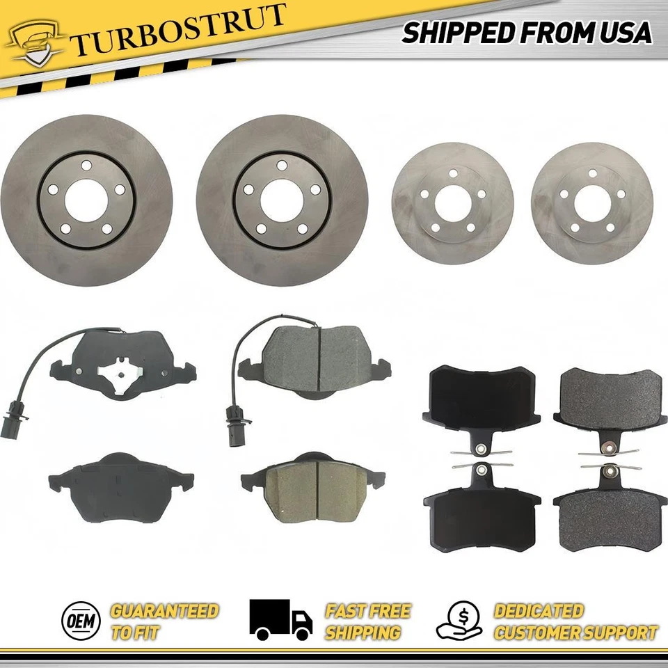 Front & Rear OE Brake Rotors Brake Pads Kit for 1999-2001 Audi A4 Quattro 1.8L - Image 1 of 1