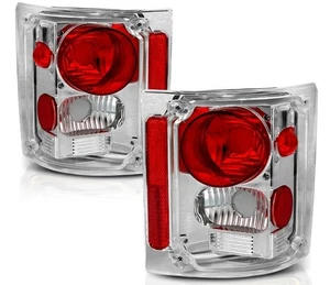 Euro Clear Tail Lights Pair for 1973-1991 Chevy Blazer Suburban Pickup Truck - Picture 1 of 5