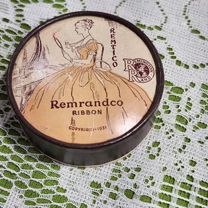 Antique Remrandco Typewriter Ribbon Victorian Lady Vanity Trinket 1930s BOX ONLY - Picture 1 of 5