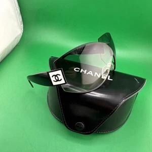 Vintage Chanel Oversized Shield Sonnenbrille 4114 CC Logo c.101/8G 110 Italy - Bild 1 von 8
