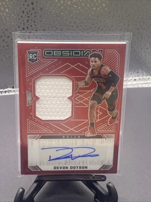 2020-21 Obsidian Devon Dotson Rookie Jersey Auto Autograph RPA Red Flood Prizm - Image 1 of 2