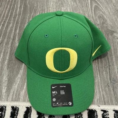 Boné Nike Oregon Ducks chapéu clube adulto M/L verde/amarelo ajustável Dri-Fit - Imagem 1 de 4