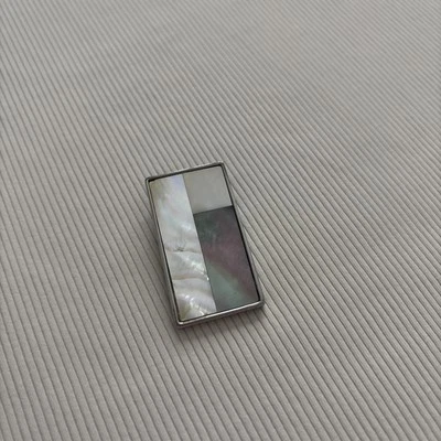 Lia Sophia Retired Silver Pearl Abalone Rectangle Pendant - Image 1 of 4