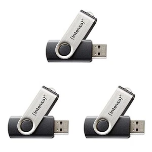 Intenso 3503460 Basic Line 8 GB USB-Stick USB 2 Silber-schwarz, 3er Pack 8GB, 3e - Bild 1 von 6