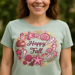 NEW Women's Coral Bay Petite L "Happy Fall" Embroidered Top Thanksgiving Shells - Picture 1 of 12
