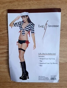 LEG AVENUE Sailor Girl Costume Sequin Knickers HALLOWEEN FANCY DRESS OUTFIT S/M - Picture 1 of 10