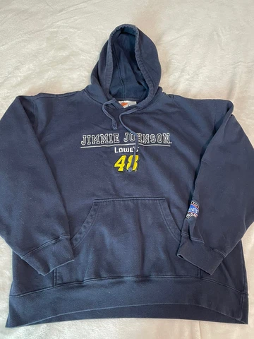Vtg Jimmie Johnson Lowes 48 Winners Circle Hoodie XL Extra Large Blue Cover