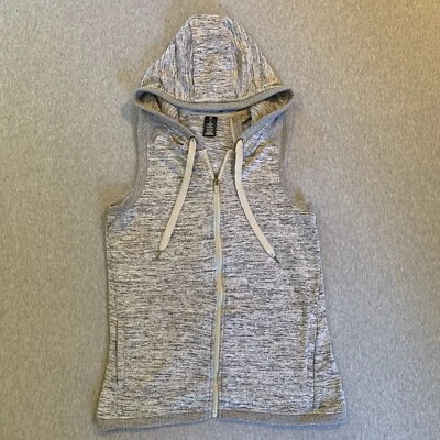 Sudadera con capucha Active Life sin mangas entrecruzada espalda gris para mujer pequeña cremallera completa Foto 1 de 4
